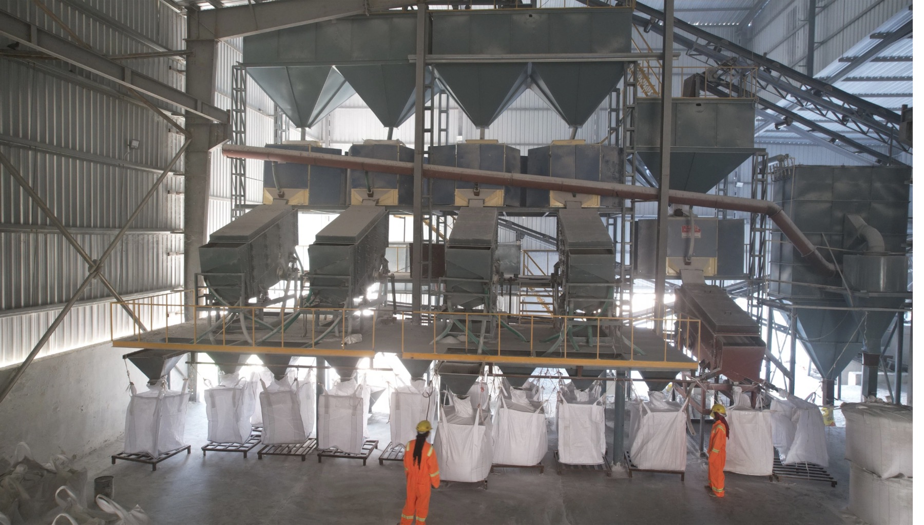 Packing area in the quartz and feldspar plant